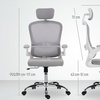 Image 4: HomCom High Back Mesh Computer Desk Chair with Lumbar Support