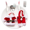 Image 9: 3 Packs Christmas Wine Bottle Bags / Santa Claus Cutlery Set