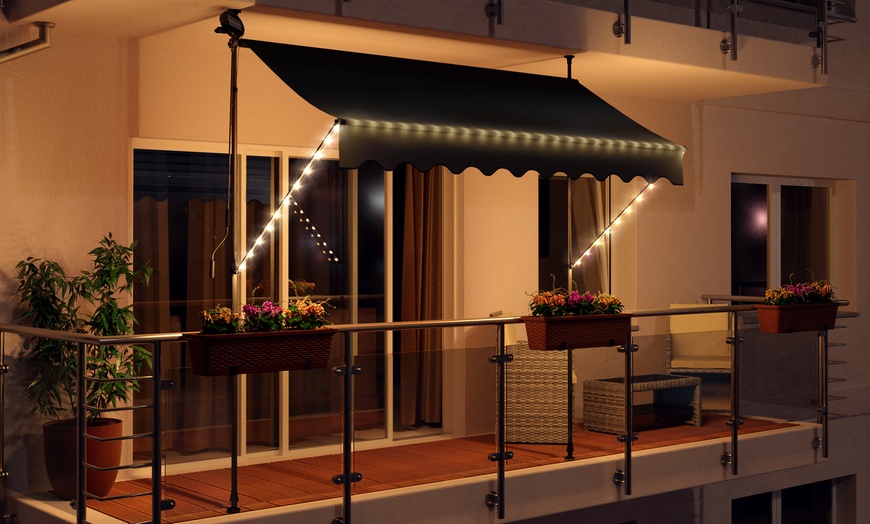 Image 2: Swing & Harmonie LED-Klemmmarkise mit LED-Beleuchtung und Solarmodul
