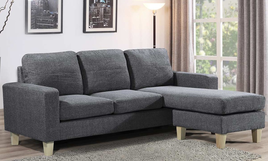 Image 1: Three-Seater Corner Sofa