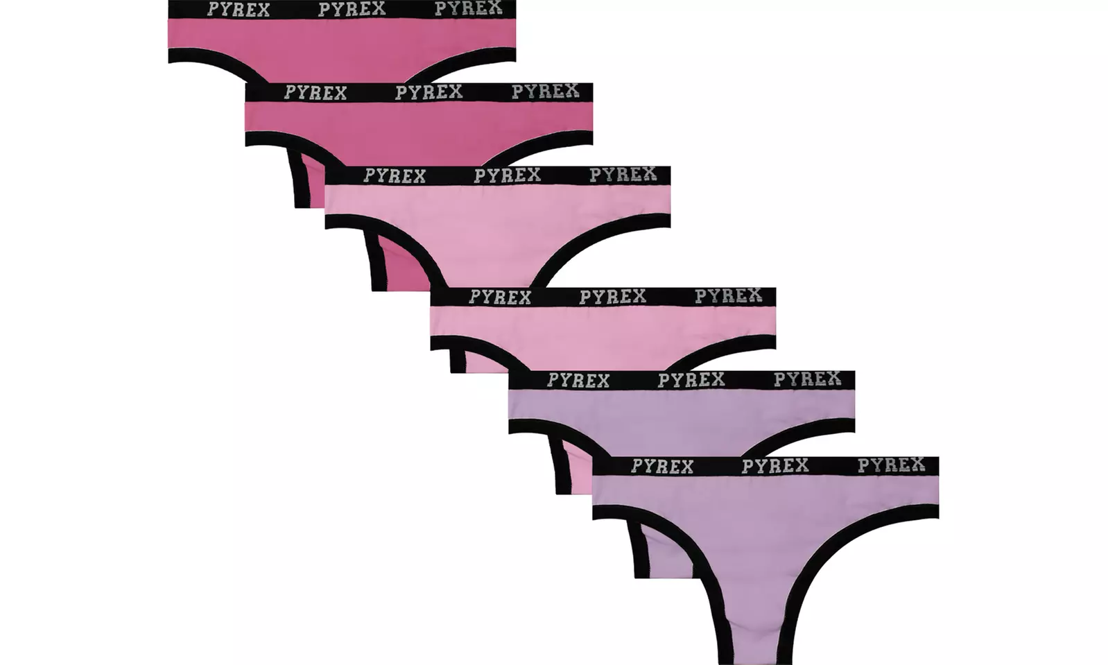 Pack di 3 o 6 tanga o perizoma in cotone bielastico Pyrex