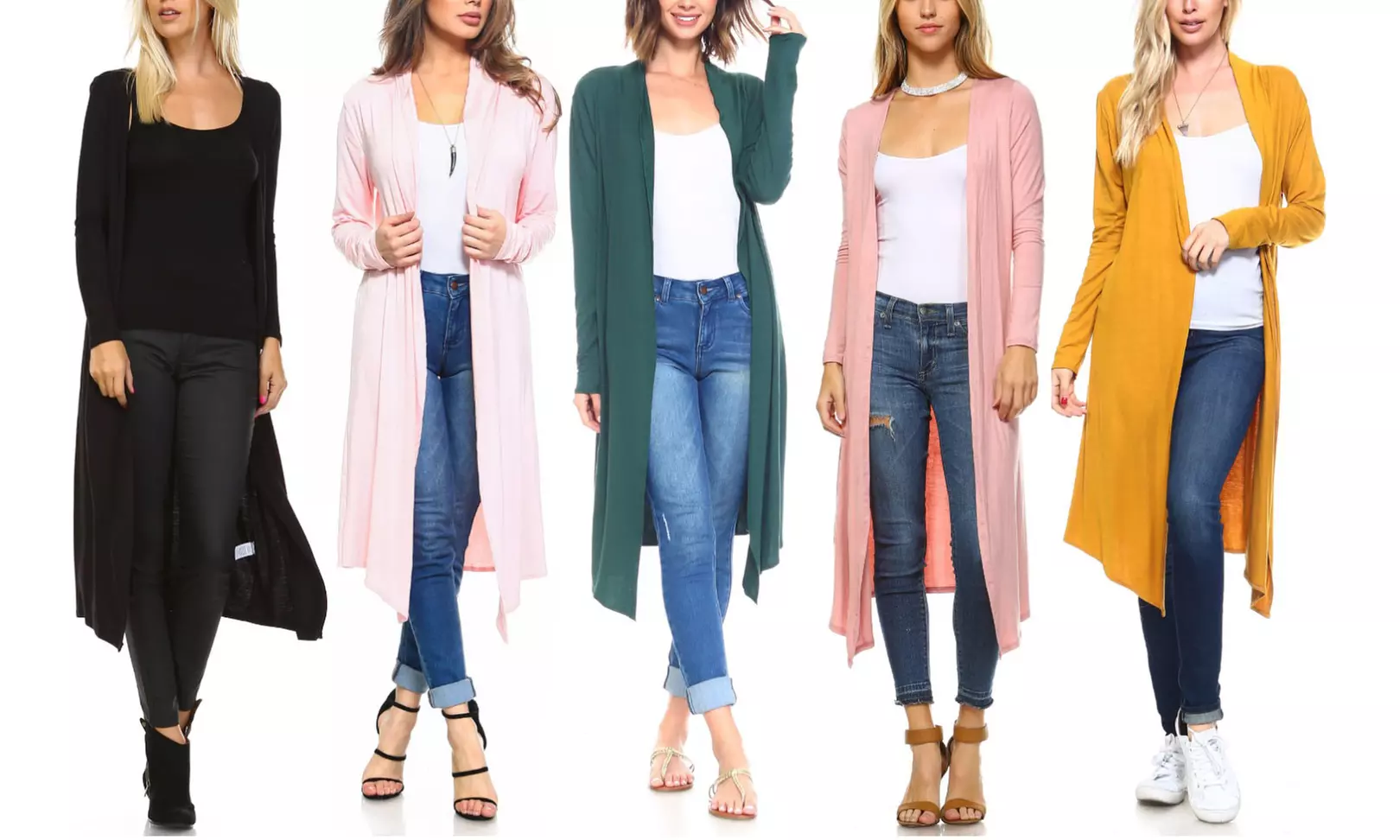 Isaac Liev Women's Lightweight Extra-Long Cardigan. Plus Sizes Available. - Primary Image