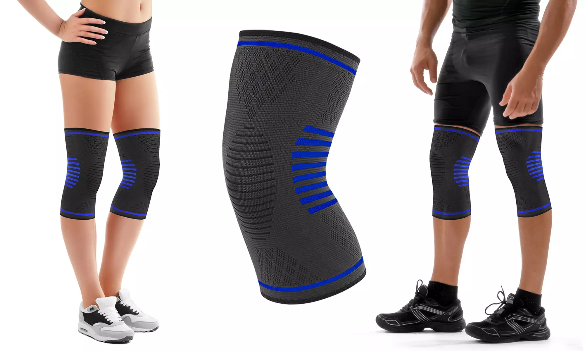 DCF Knee Compression Targeted Sleeve with Gel Grip (1-Pair)