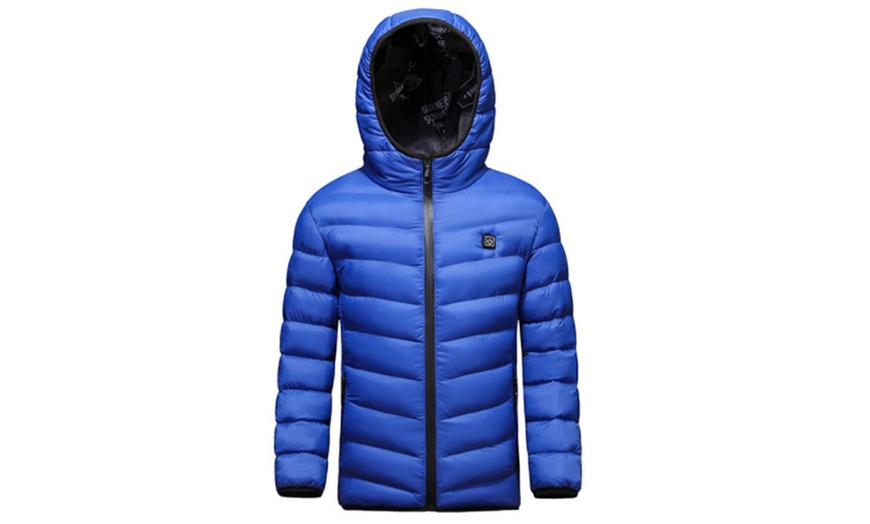 Image 3: Intelligent Temperature Control Heated Coat for Teens