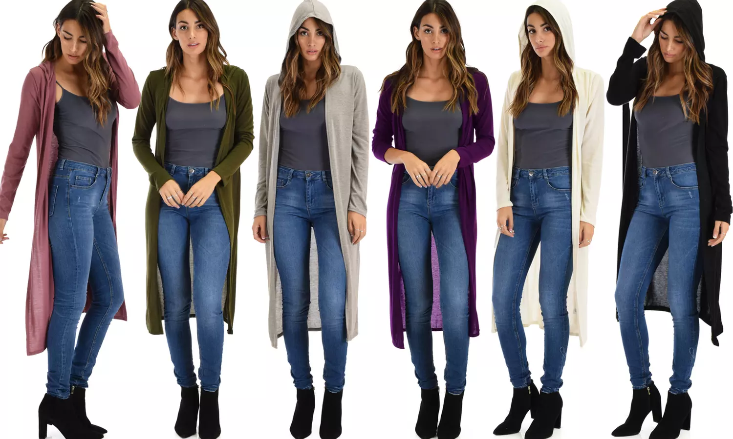 Lyss Loo Cover Me Up Women's Long-Line Hooded Cardigan (1- or 3-Pack) - Primary Image