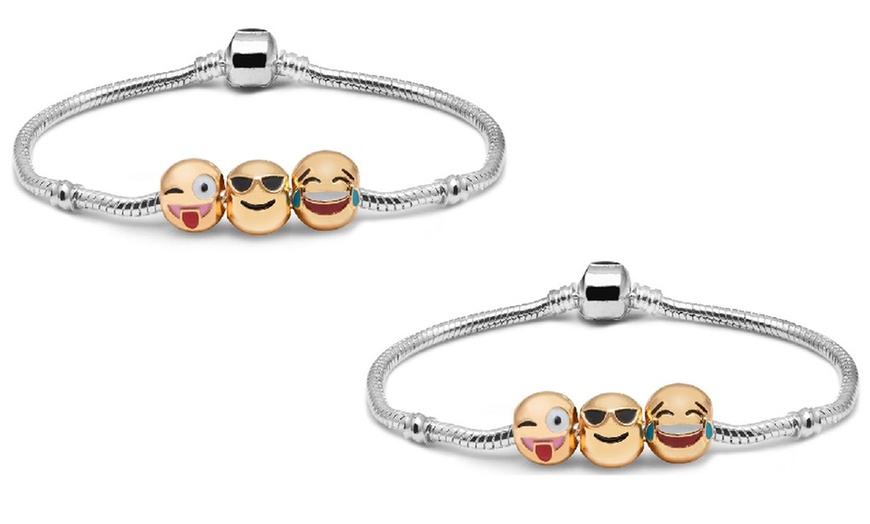 Image 5: 1 o 2 braccialetti con 3, 5 o 10 pendenti emoji