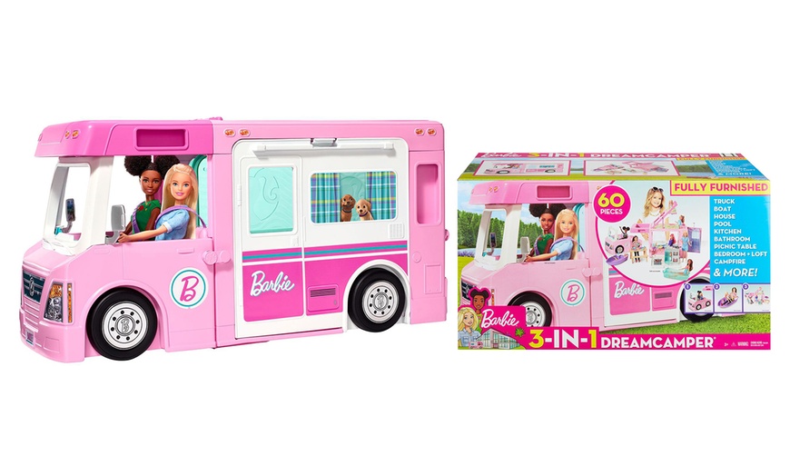 Image 1: Barbie Three-in-One DreamCamper Vehicle