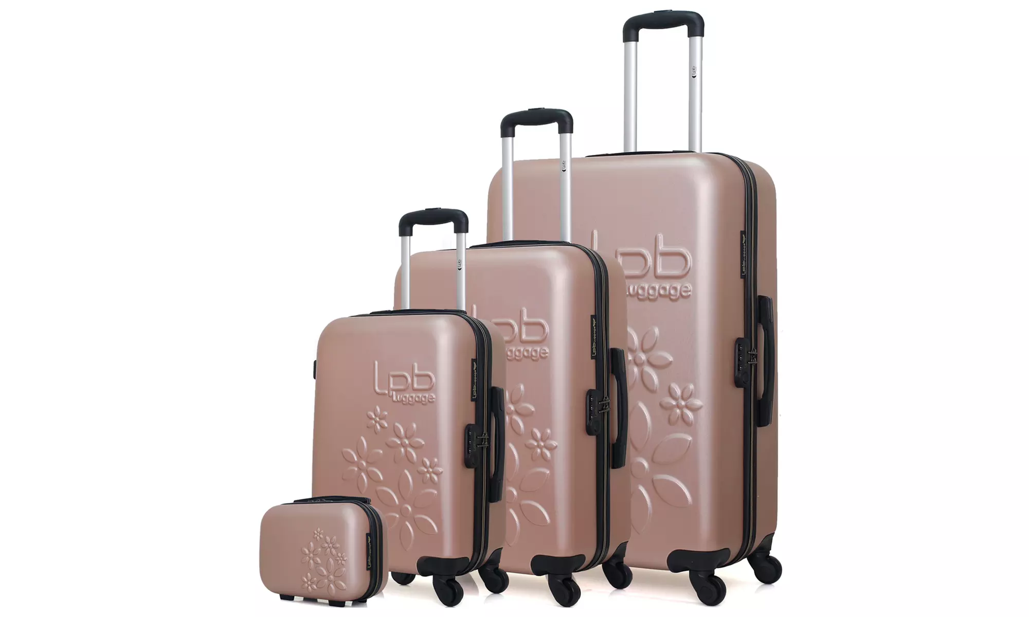 Ensemble de 3 valises emboîtables ELEONOR-C et trousse de toilette