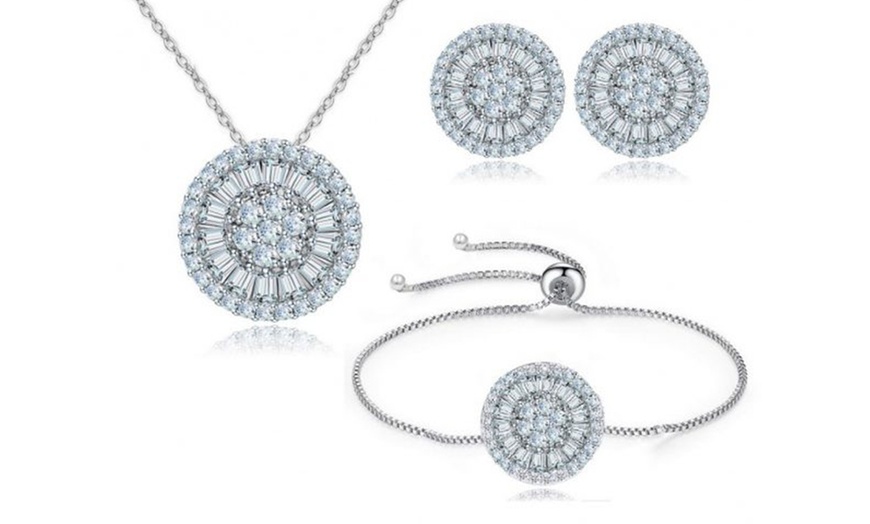 Image 2: 925 Silver Halo Set