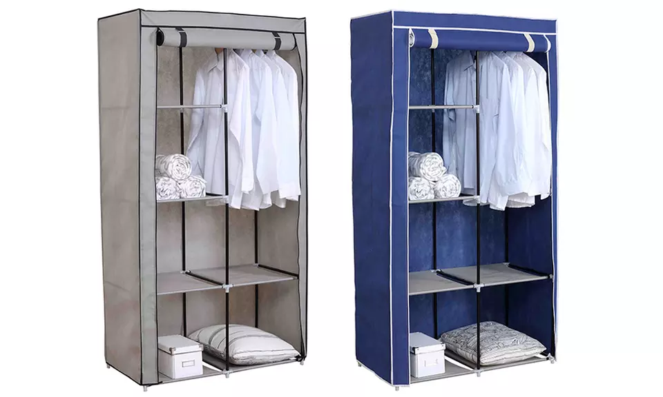 Sunbeam Freestanding Wardrobe Storage Closet with Dustfree Cover - Primary Image