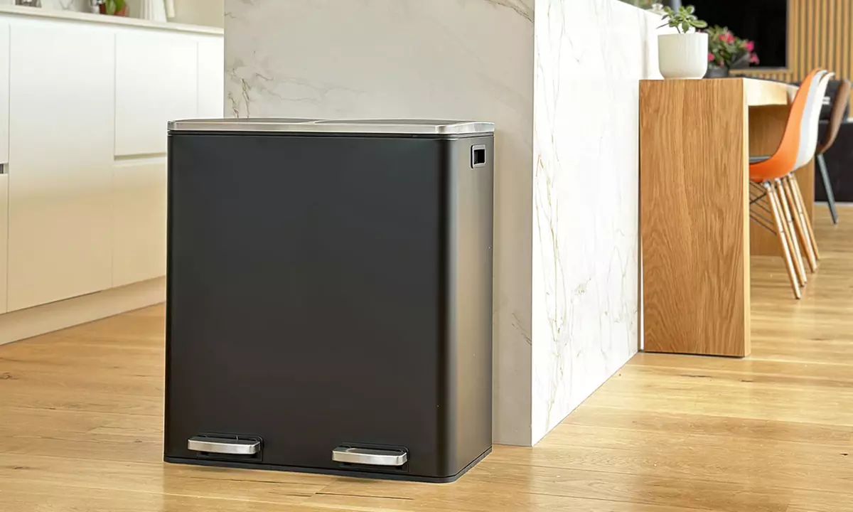 Poubelle de cuisine Kitchen Move à pédale tri sélectif rectangulaire