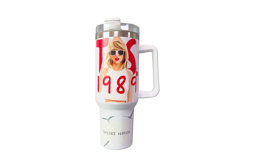 Image 11: Taylor Swift Themed 40oz Stainless Steel Travel Mug