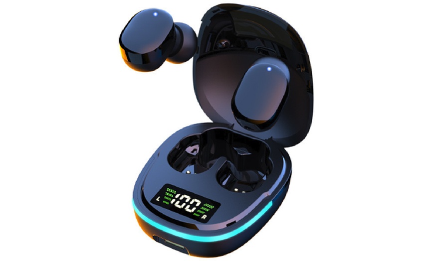 Image 2: Digital Display Bluetooth Touch Control Earbuds