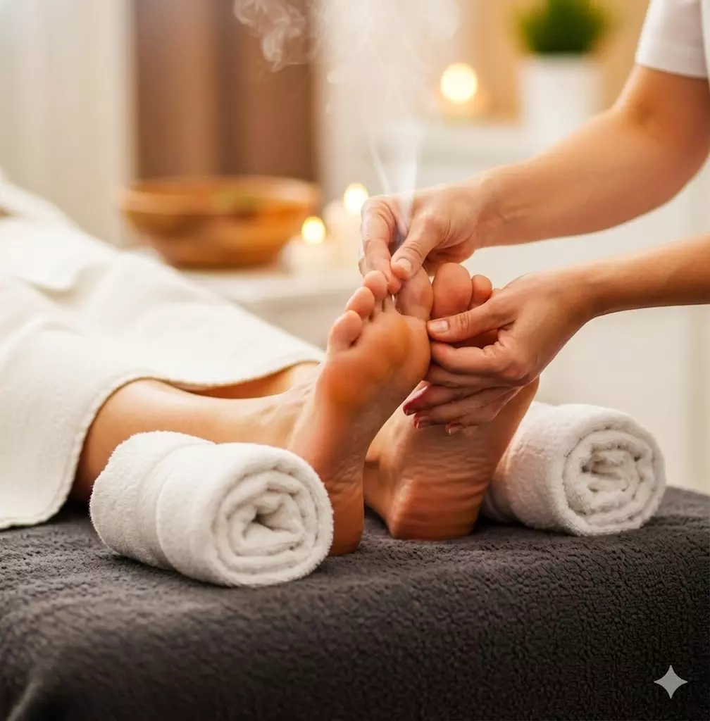 Aromatherapy, Foot Reflexology, Hot Towels, 45 Min Neck Massage & More