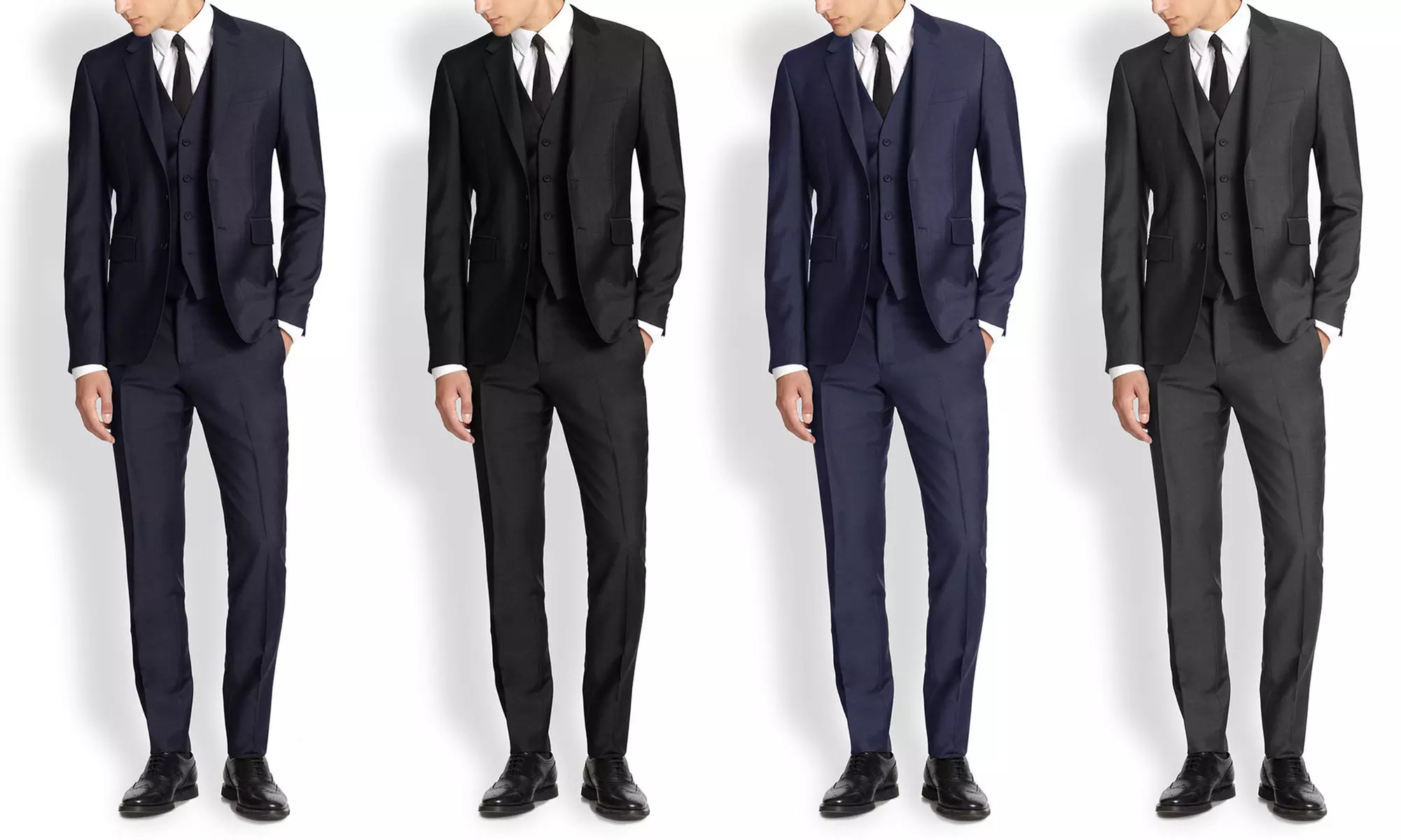 Mario Rossi Men's Slim-Fit Suits (3-Piece) Sizes 42Sx36W & 46Sx40W) - Primary Image