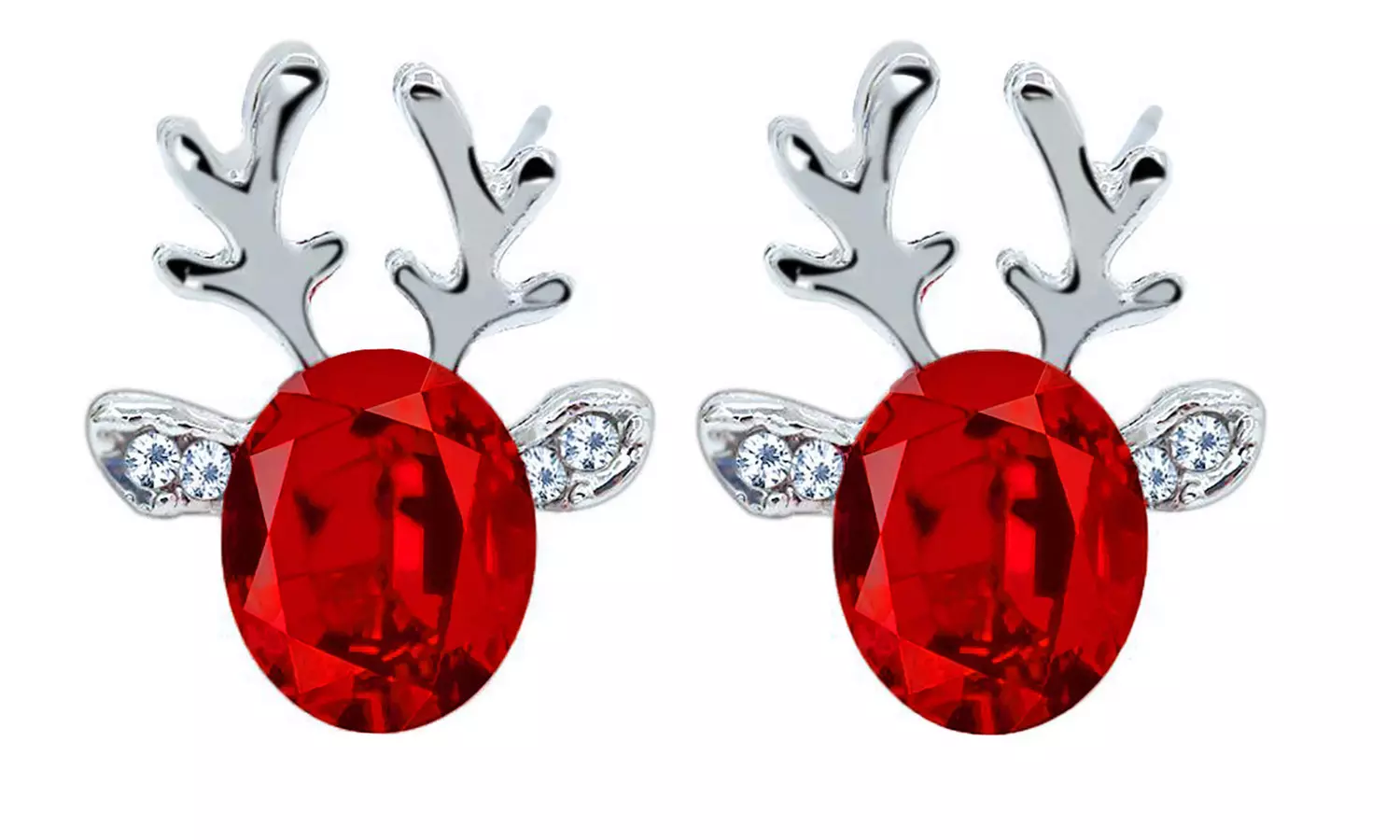 Boucles d'oreilles tête de renne en cristaux - Second Medium