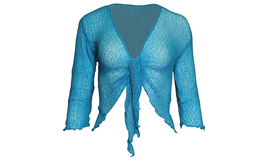 Image 25: Tie Front Lace Shrug