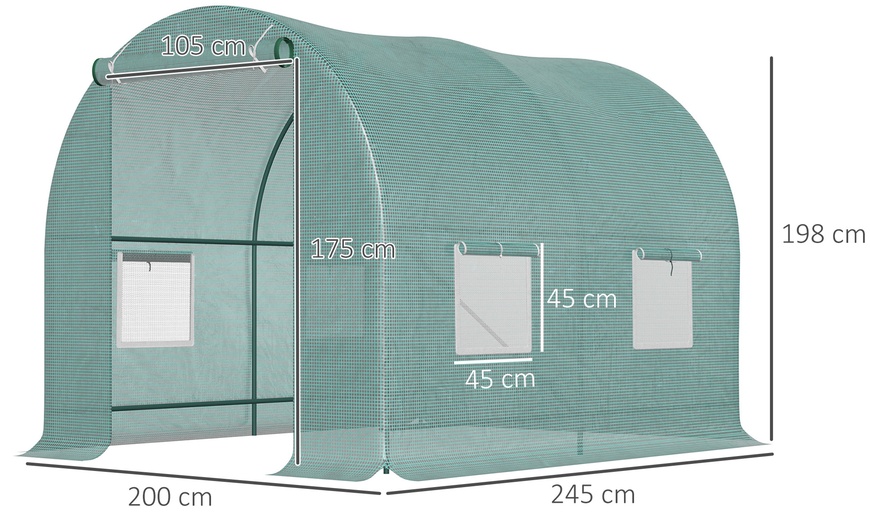 Image 5: Outsunny Tunnel Greenhouse