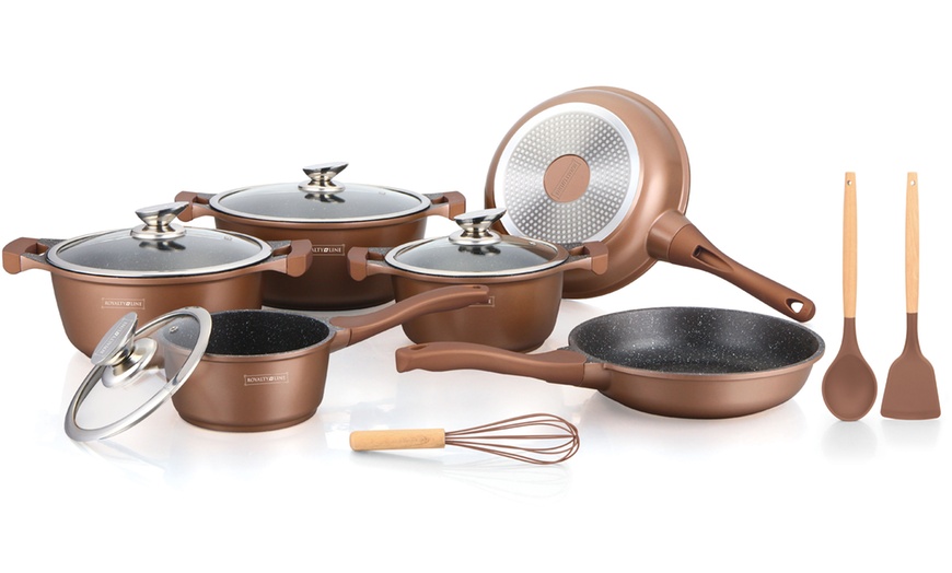 Image 4: Batería de cocina de aluminio fundido con 13 piezas, de Royalty Line