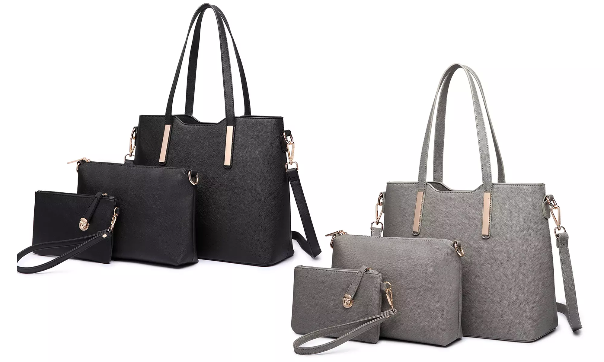 Three-in-One PU Leather Shoulder Bag Set
