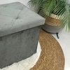 Image 21: Eleganter, gepolsterter Samt-Pouf mit Stauraum