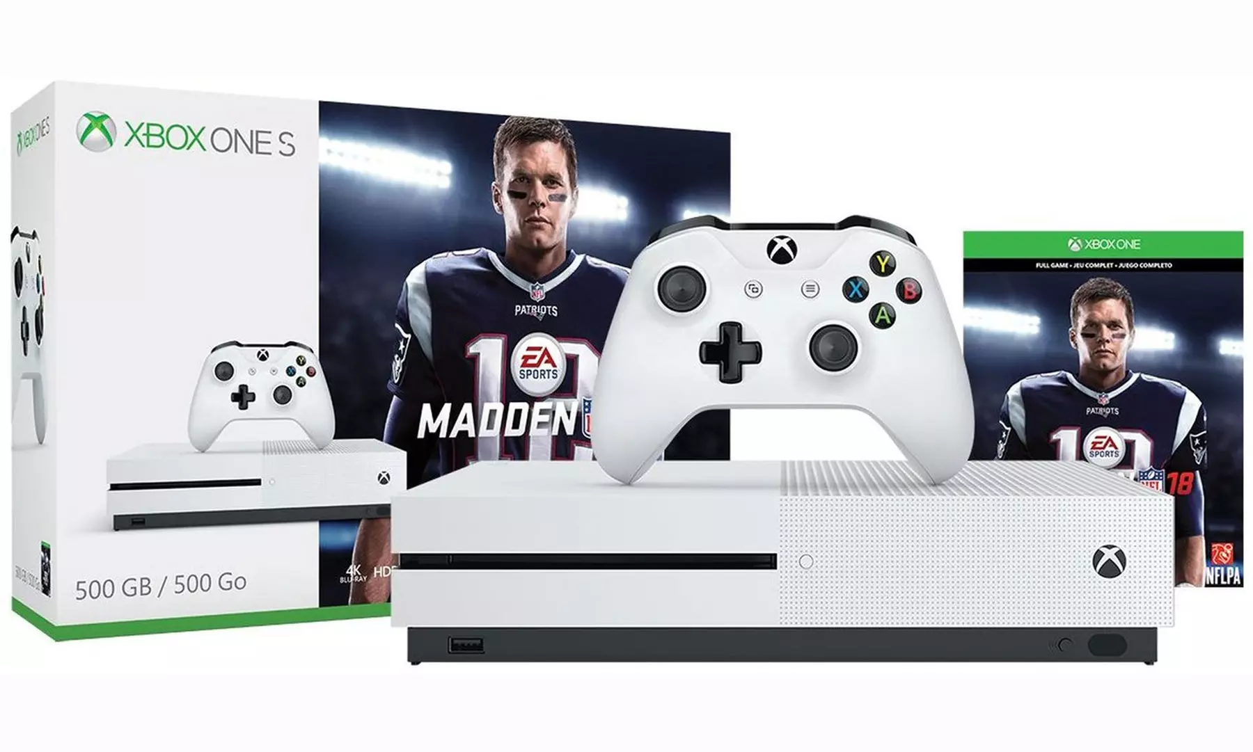 Xbox One S 500GB Game Console and Madden NFL 18 Bundle  - Primary Image