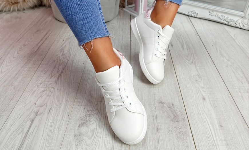 Image 11: Women's Lace-up Studded Trainers