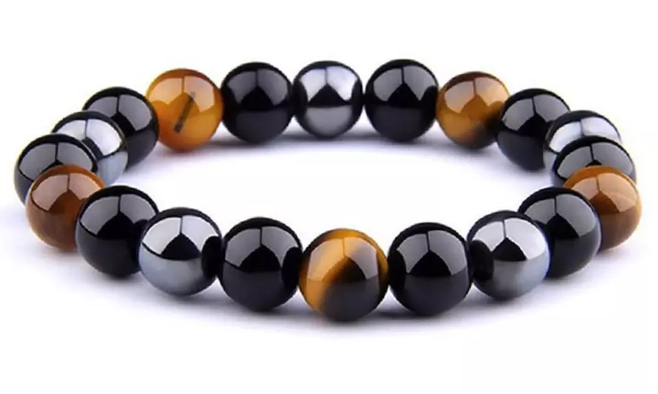 1, 2 ou 3 bracelets bicolores magnétiques en hématite - Primary Image