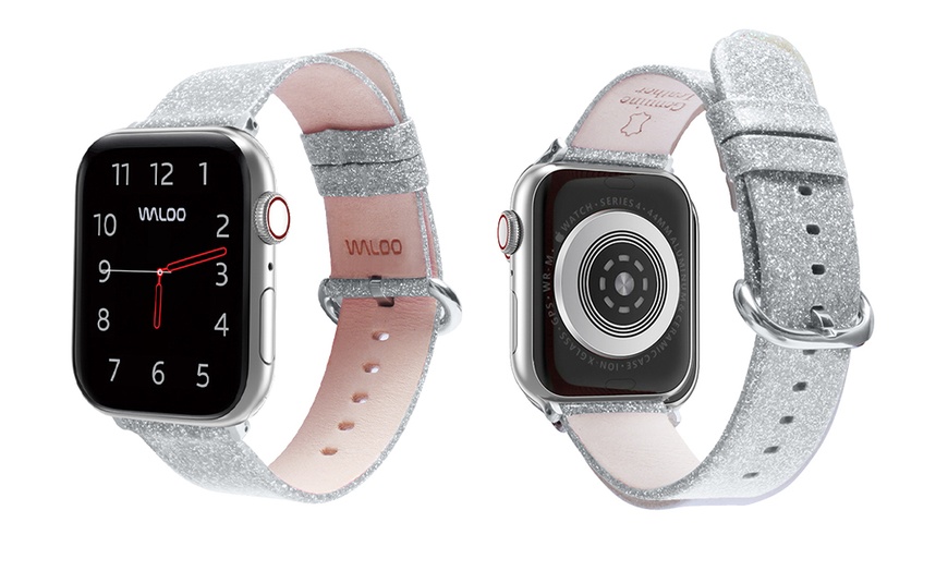 Image 2: Waloo Shiny Leather Band for Apple Watch Series 1–5