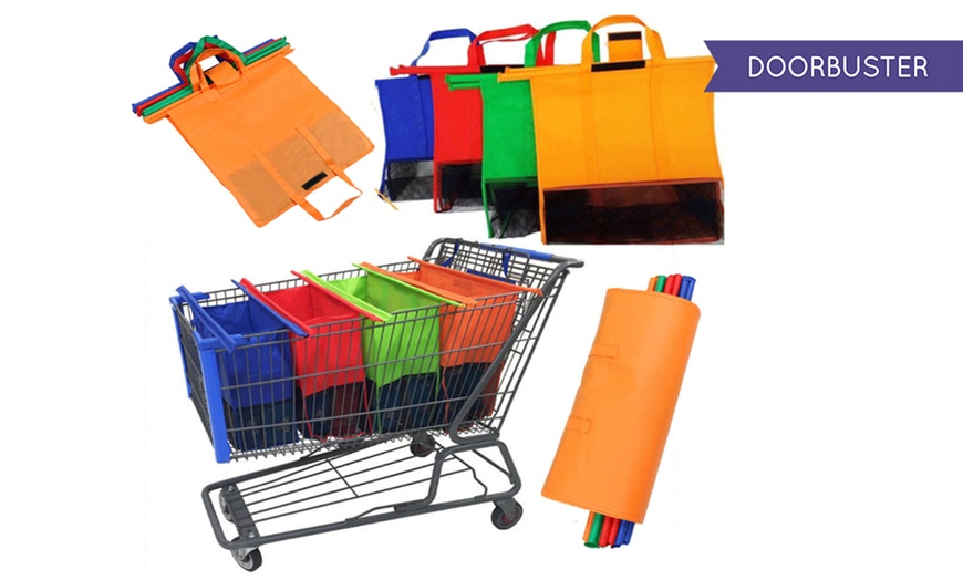 Image 1: Reusable Trolley Shopping Bag Set