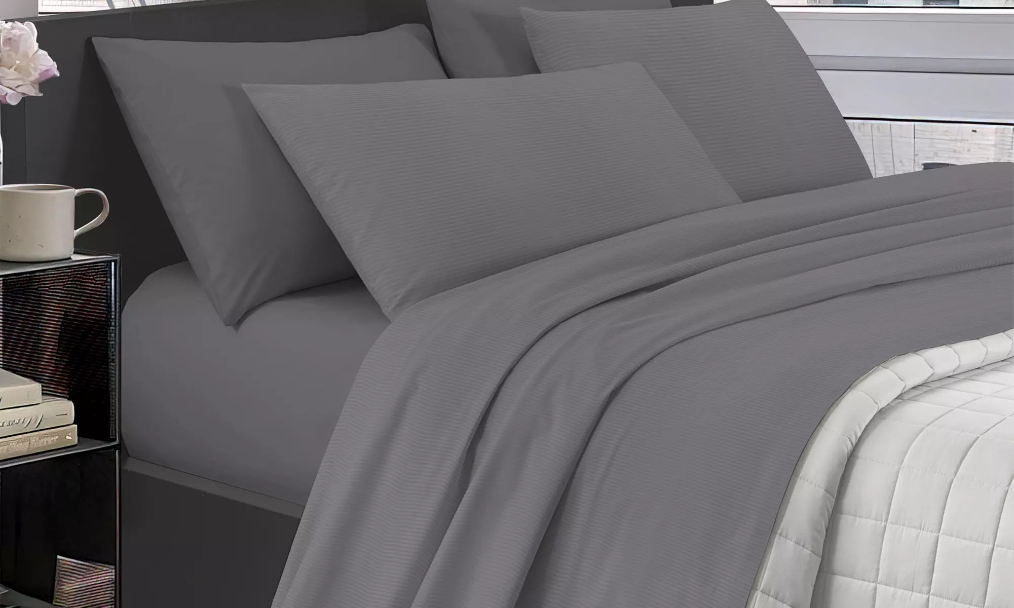 Completo letto matrimoniale in raso di cotone