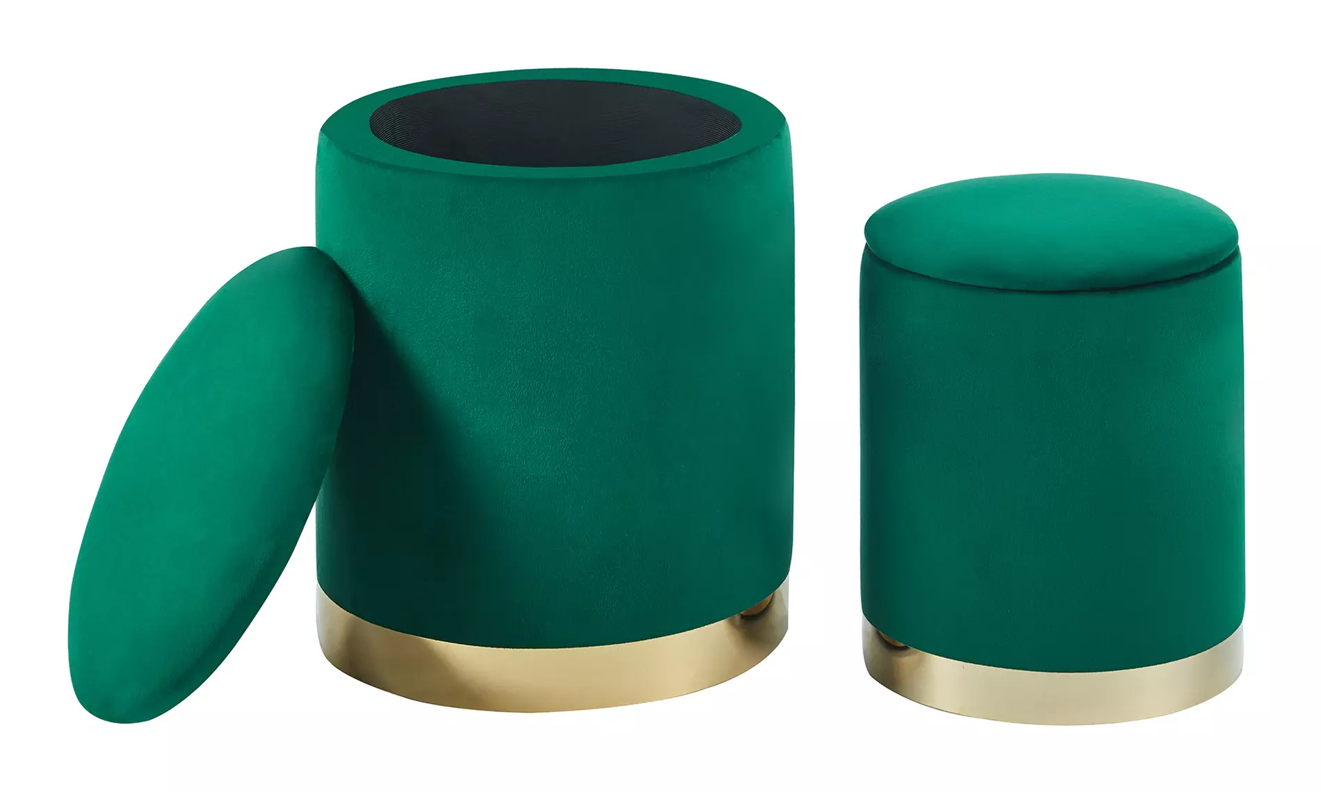 Juego 2 puffs de terciopelo