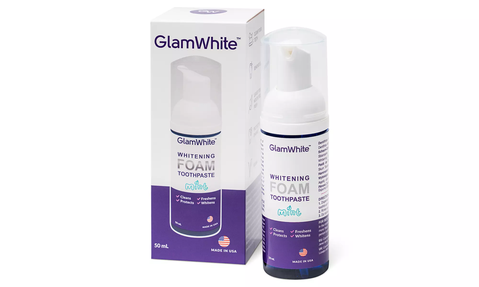 Hasta 4 blanqueadores dentales en espuma GlamWhite - Primary Image