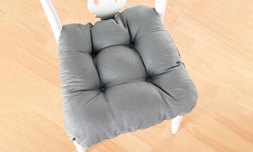 Image 3: Four Faux Suede Chair Cushions