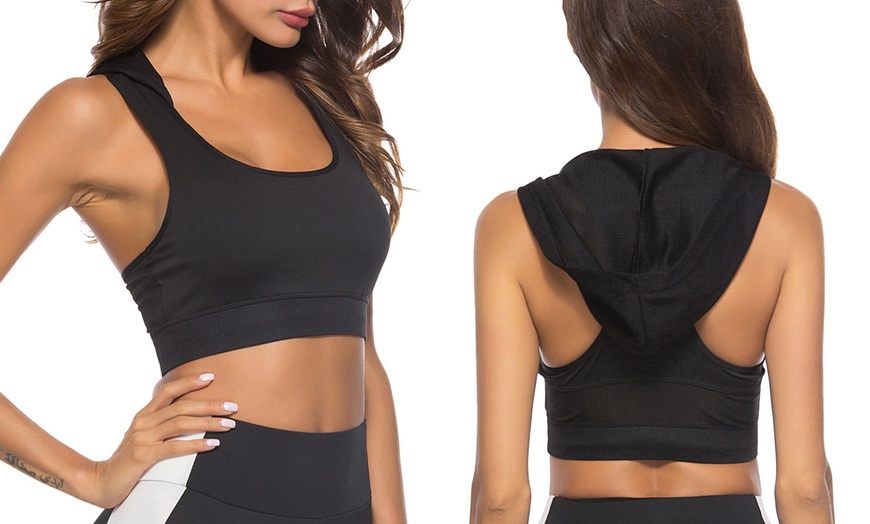 Image 6: Women's Hooded Padded Sports Bra