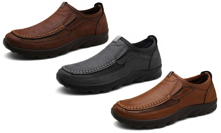 Image 1: Men's Faux Leather Casual Shoes