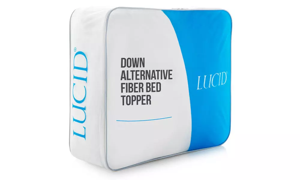 Lucid 3" Plush Down Alternative Fiber Bed Mattress Topper - Second Medium