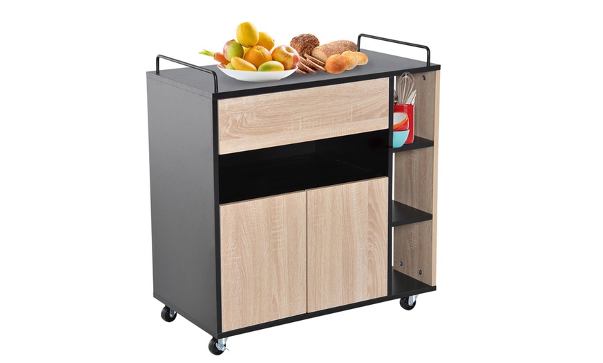 Image 49: HomCom Kitchen Trolley Cart