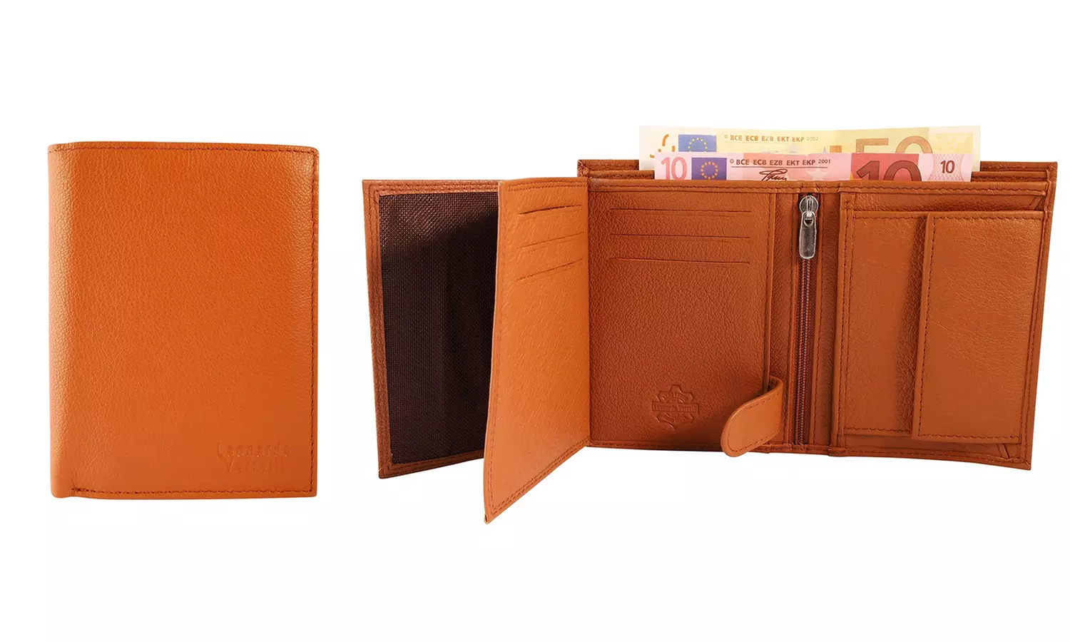 1x, 2x, oder 3x Herren- oder Unisex-Geldbörse aus Leder