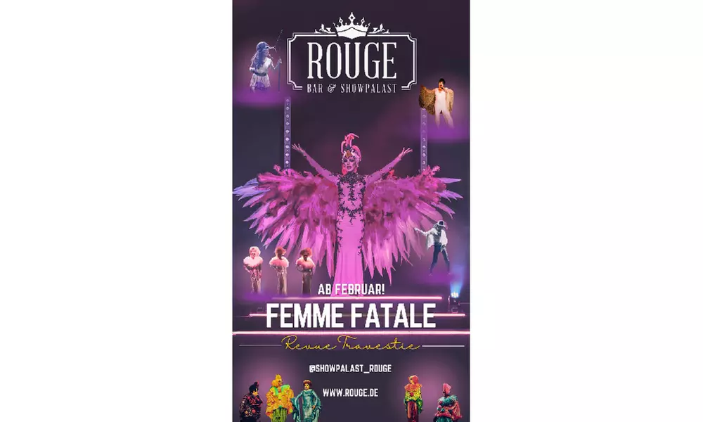 Ticket für die Show „Femme Fatal“ opt. inkl. Dinner von März - April (bis 22% sparen) - Primary Image