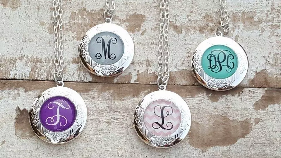 One or Two Silver or Bronze Custom Monogrammed Lockets from VioletFox (Up to 77% Off) - Primary Image