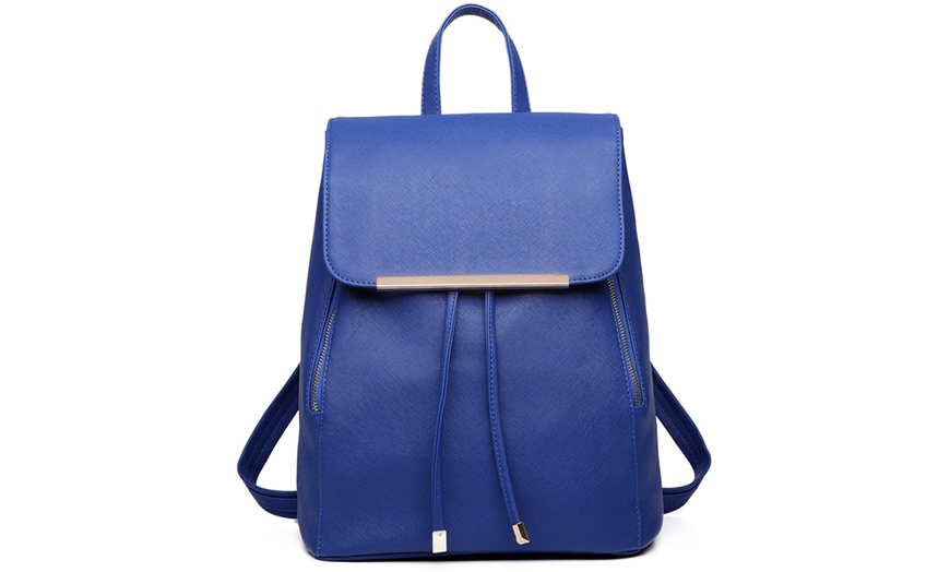 Image 13: Miss Lulu Faux Leather Fashion Backpack