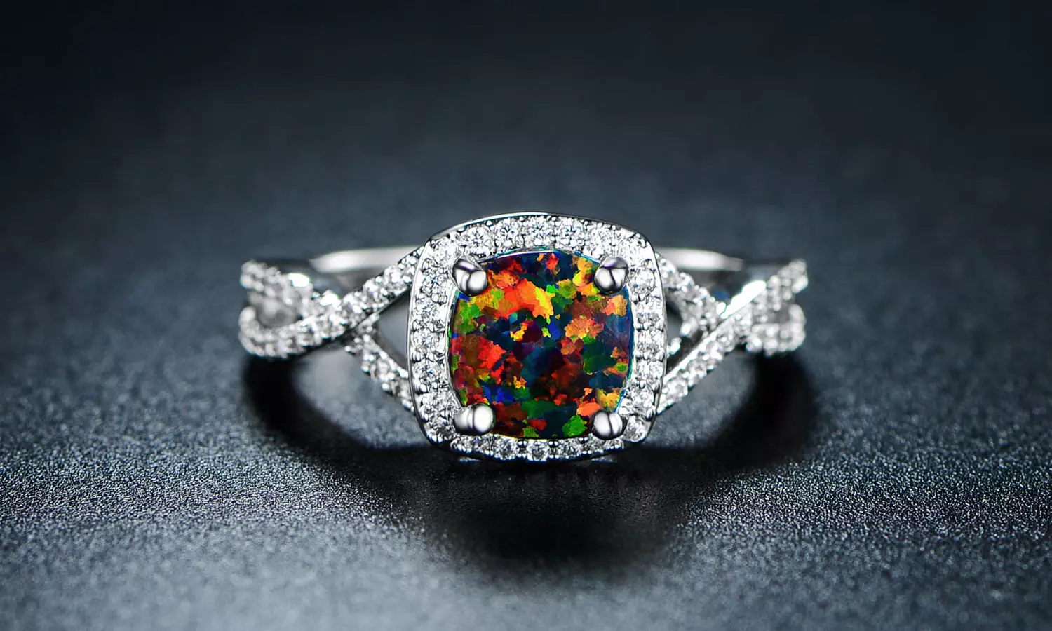 4.00 CTW Black Opal Engagement Ring - Primary Image