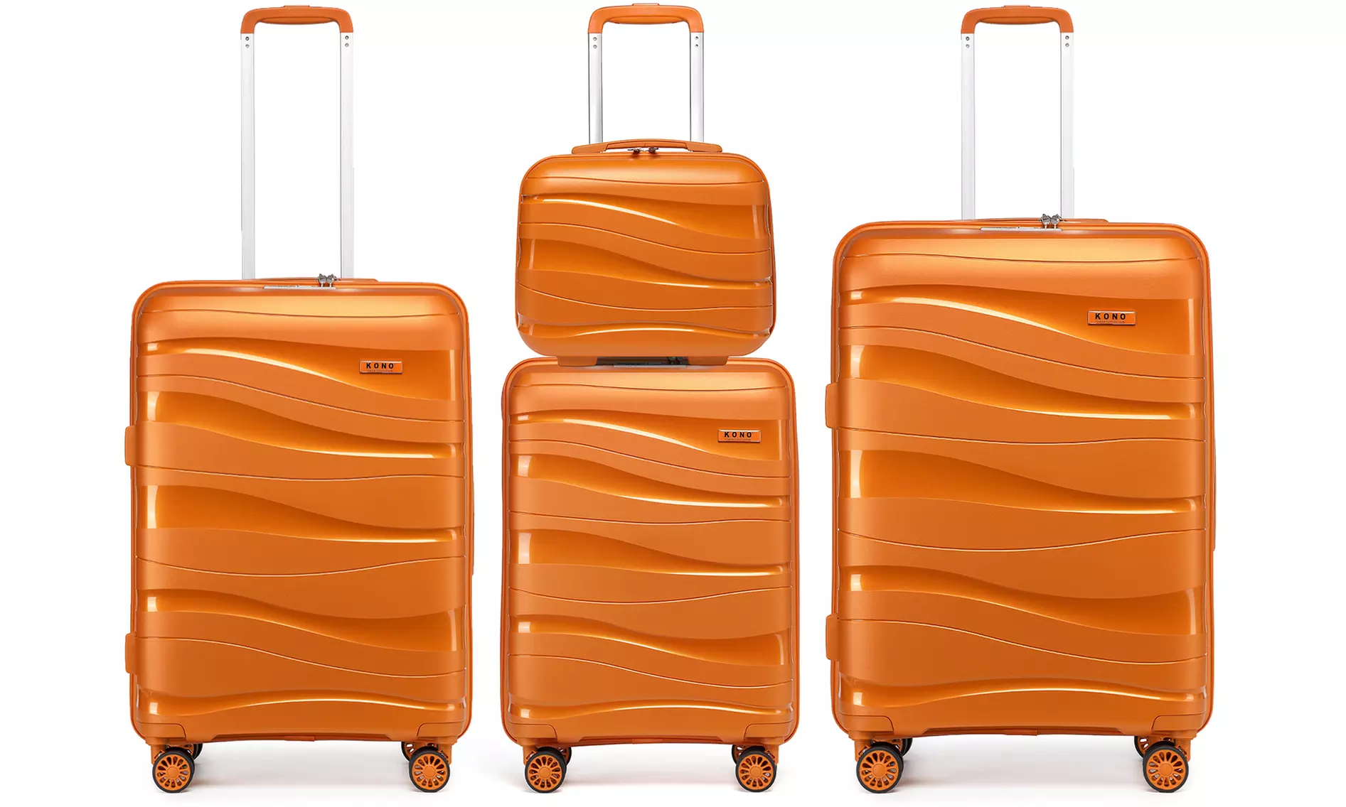 KONO One or Four Piece Hard Shell PP Suitcase With TSA Lock