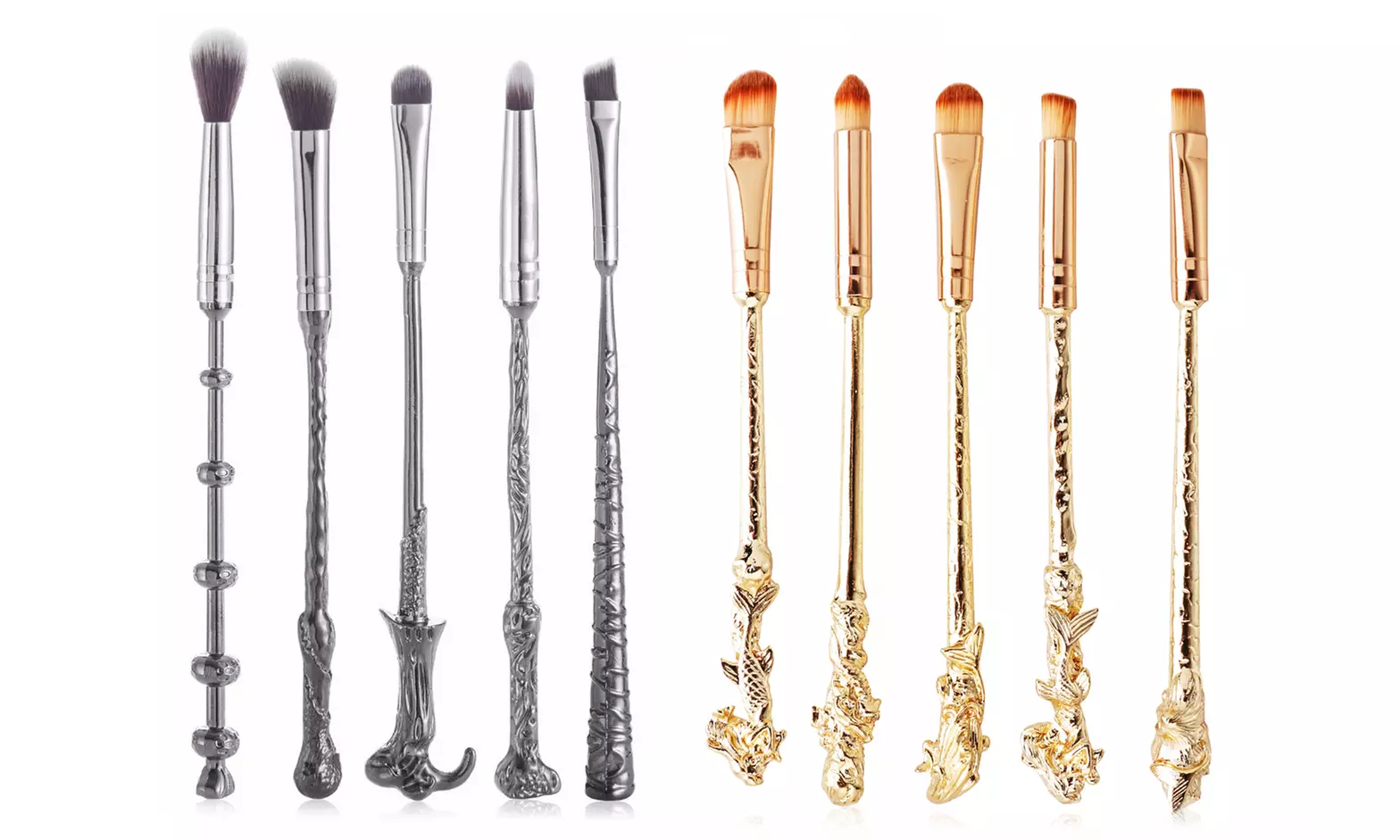 Professional Wizard Wand Metal Makeup Brush Set (5-Piece) - Primary Image