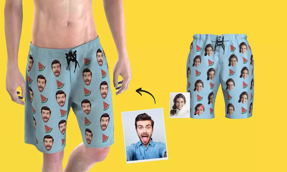 Strand-Shorts mit Foto-Symbolen