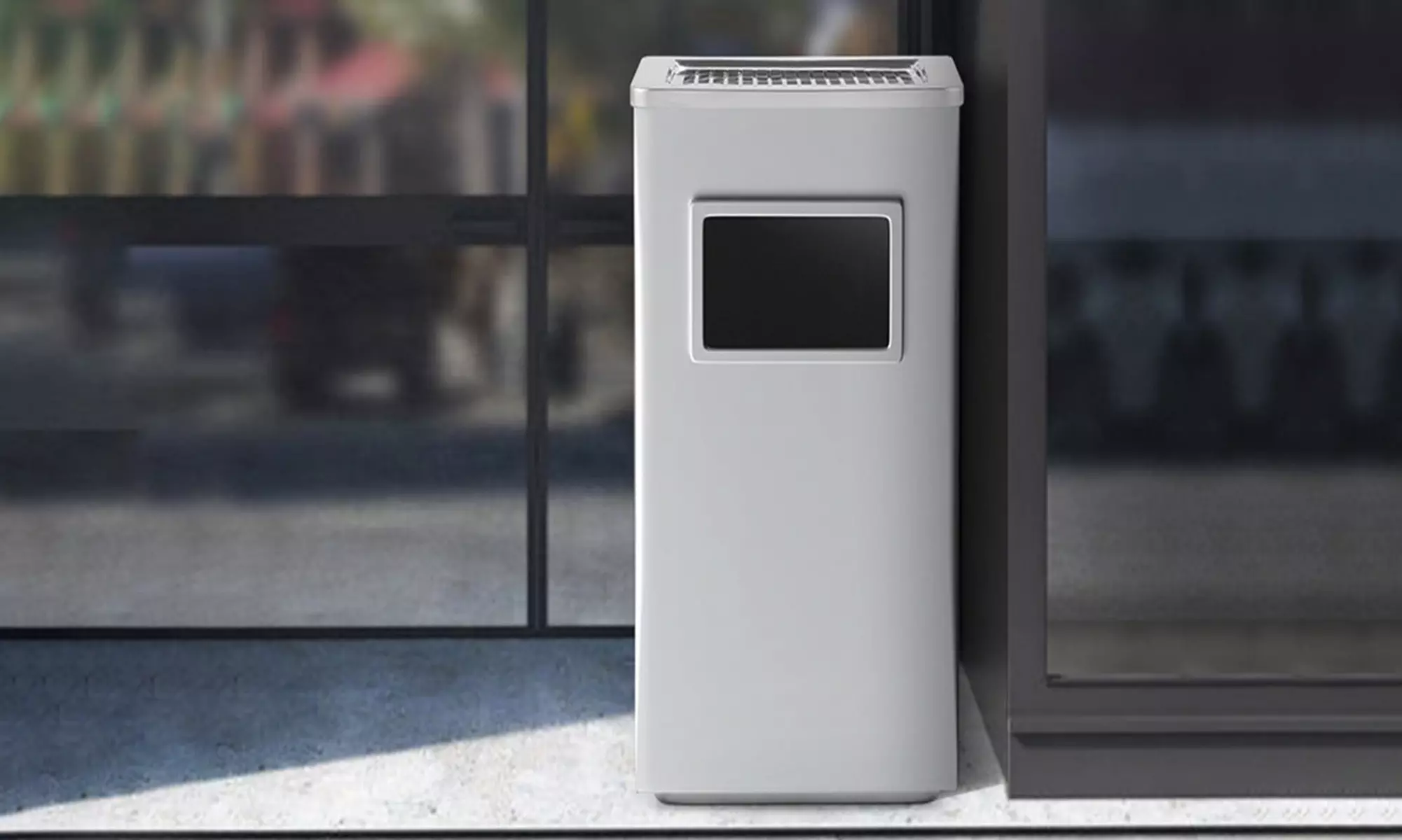 Posacenere cestino in acciaio 2 in 1