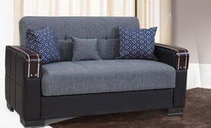 Malta Two-Seater Ottoman Storage Sofa Bed with Cushions