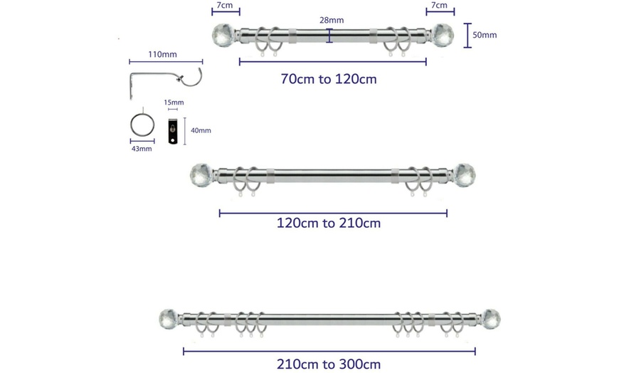 Image 27: Extendable Curtain Pole Set