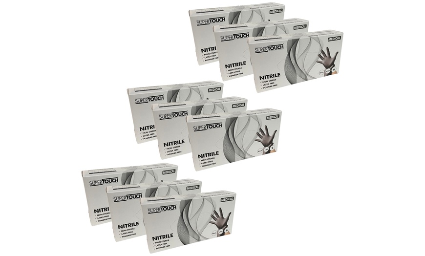 Image 5: Up to 10 Packs of 100 Supertouch Black Nitrile Gloves